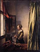 VERMEER VAN DELFT, Jan Girl Reading a Letter at an Open Window oil painting artist